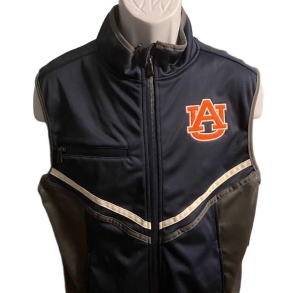 Franchise Club Alburn University Blue Gray Orange Zip Down Sports Vest NWT
